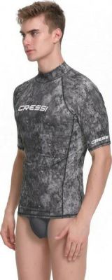 Футболка из лайкры с коротким рукавом RASH GUARD муж. Камуфляж черно-серый Cressi