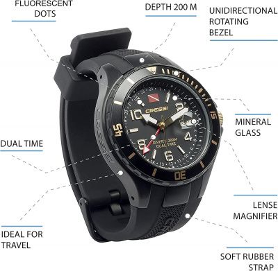 Часы Cressi MANTA WATCH 100m BLACK BLUE