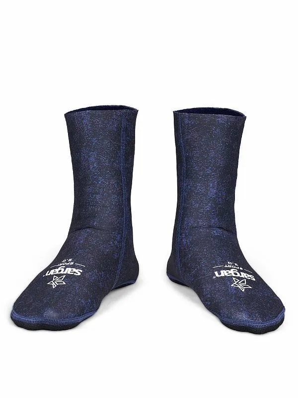 Носки неопреновые SARGAN Sport  1030/MBKB, 2мм, микс-черный/синий