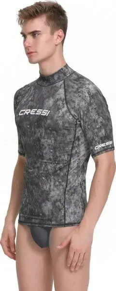 Футболка из лайкры с коротким рукавом RASH GUARD муж. Камуфляж черно-серый Cressi